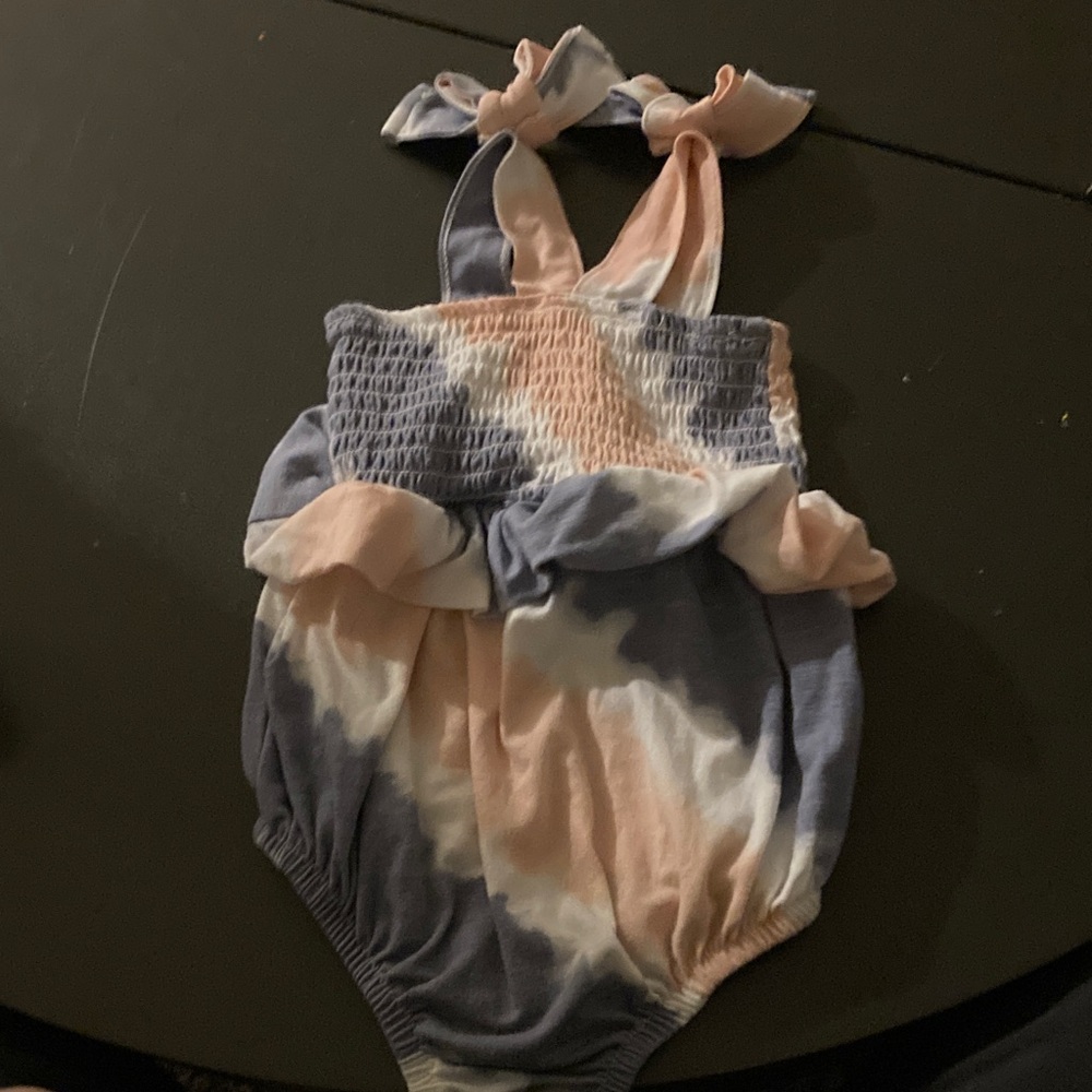 Jessica Simpson Pink and Blue Tie-Dye Kids Casual Dress